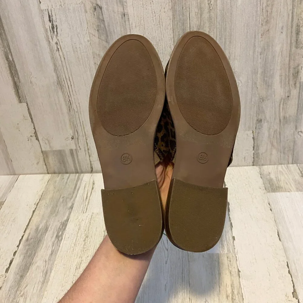 Universal Thread Women's Size 8.5 Slip On Faux Suede Mules Animal Print Shoes - Picture 7 of 9